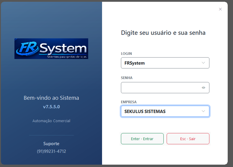 Tela de LOGIN